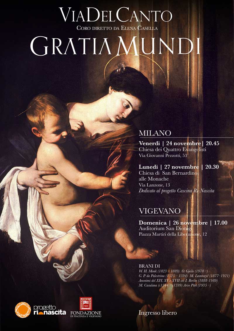 Tre concerti a novembre 2023 per ViaDelCanto, un unico repertorio dedicato alla Donna, alla Natura, alla Natività.
